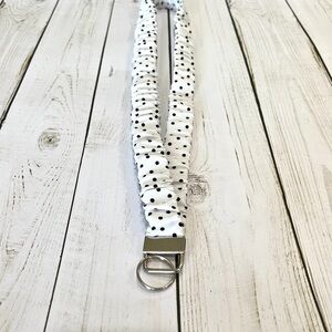 White Polka Dot Lanyard